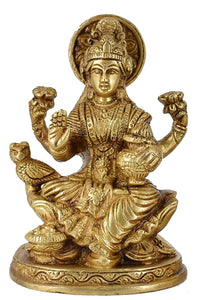 Whitewhale Brass Lakshmi Idol Hindu Lakshmi Goddess Statue Home Office Showpiece Decor.