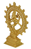 White Whale King of Dancers Hindu God Shiva Nataraj Brass Statue for Home Temple Mandir 8"inch