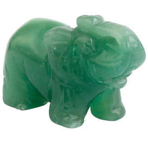 Whitewhale Healing Crystal Guardian Green Aventurine Elephant Pocket Stone Figurines Carved Gemstone