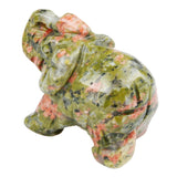 Whitewhale Healing Crystal Guardian Unakite Elephant Pocket Stone Figurines Carved Gemstone