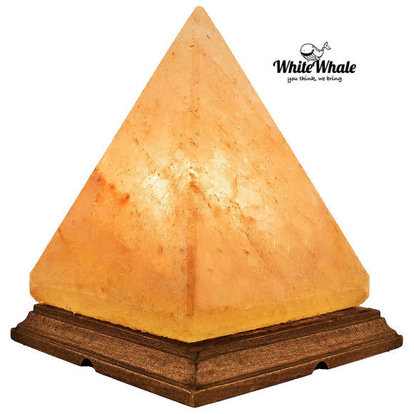 White Whale Pyramid Shape Himalayan Rock Salt Crystals Lamp Natural Salt Crystals Home Decor Spa Office (3-5 KG)