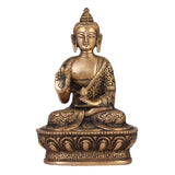 White Whale Brass Buddha Statue, Fine Carving Religious Idol, Antique Brass Sculpture, Vintage Decorative in Brass 7"inch