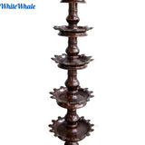 White Whale Brass Mangalam Kamatha Kamakshi Lamps (Auspicious Tortoise Adorning Vehicle of Goddess Lakshmi) - Tall Temple Lamps