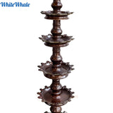 White Whale Brass Mangalam Kamatha Kamakshi Lamps (Auspicious Tortoise Adorning Vehicle of Goddess Lakshmi) - Tall Temple Lamps