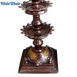 White Whale Brass Mangalam Kamatha Kamakshi Lamps (Auspicious Tortoise Adorning Vehicle of Goddess Lakshmi) - Tall Temple Lamps