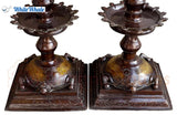 White Whale Brass Mangalam Kamatha Kamakshi Lamps (Auspicious Tortoise Adorning Vehicle of Goddess Lakshmi) - Tall Temple Lamps