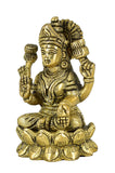 White Whale Brass Lakshmi Idol Hindu Lakshmi Goddess Statue Home Office Showpiece Decor