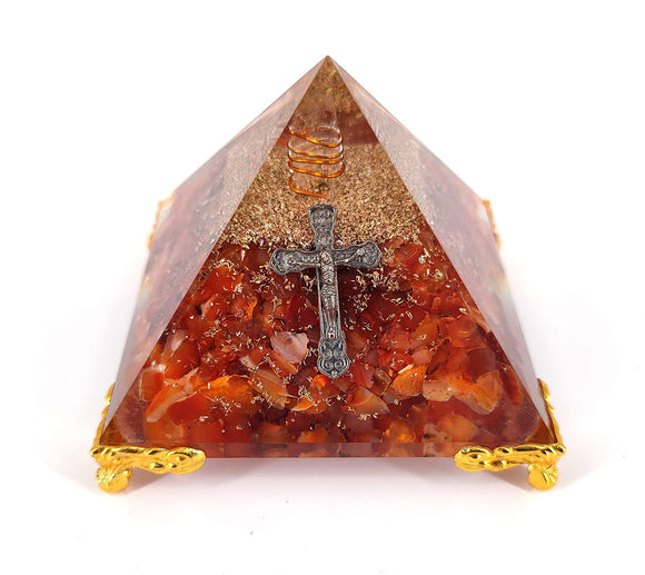 White Whale Green peridot Cross Orgone Pyramid Energy Generator Reiki Healing Crystal Chakra With Gold Stand Feng Shui Pyramid