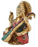 White Whale Brass Goddess Saraswati Statue Idol Home Decor Figurine