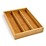 White Whale Drawer Dividers silverware tray Expandable Utensil Cutlery Tray Wooden Adjustable Flatware Organizer Kitchen Storage Holder for Knives Forks Spoons Accessories Gadgets