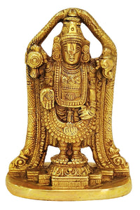 White Whale Brass Idol of Lord Tirupati Balaji | Lord Sri Venkateswara | Incarnation of Lord Vishnu Sculpture for Blessing,Health & Wealth 5"inch