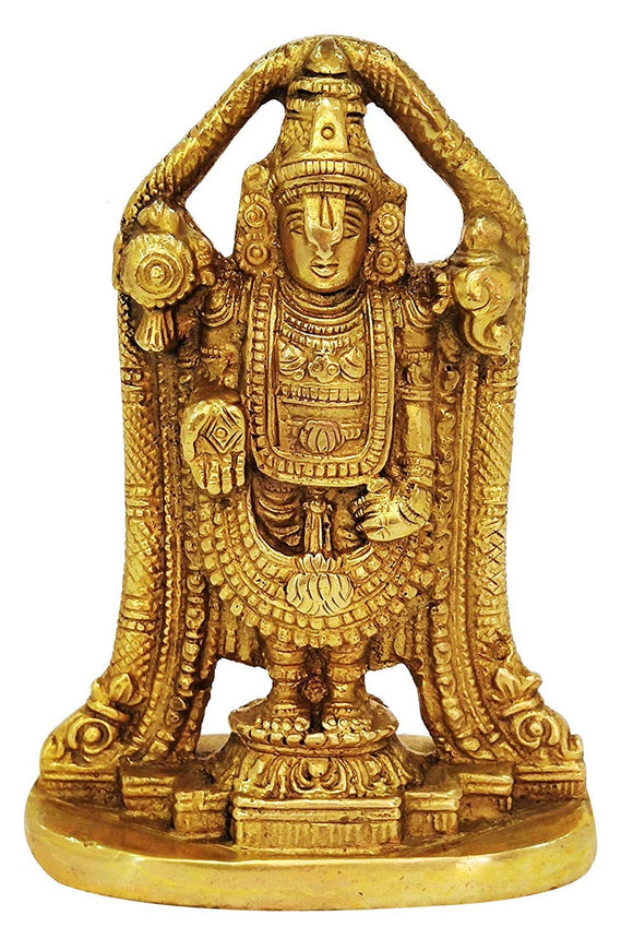 White Whale Brass Idol of Lord Tirupati Balaji | Lord Sri Venkateswara | Incarnation of Lord Vishnu Sculpture for Blessing,Health & Wealth 5