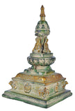 White Whale Brass Buddha Temple Pooja Mandir for Living Room Pooja Decoration Religious Home Decor