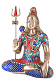 White Whale Lord Shiva Brass Statue Idol Sculpture Hindu God Natraja Shiv Figurine Home Decor