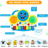 White Whale Toys Drum Keyboard Musical Piano with Flashing Lights Animal Sounds and Songs Battery Operated Toys for Kids (Multi Color) Pack of 1