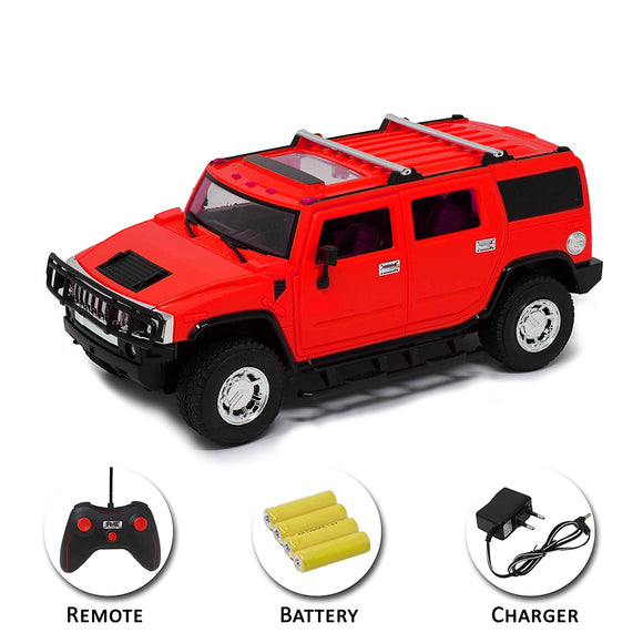 White Whale Scale Rechargeable R/C H2 Hummer with Opening Doors & Glowing Headlights.