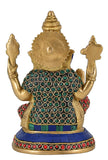 White Whale Lord Ganesh Murti Ganesha Idol Ganpati Bhagwan Brass Statue for Home Decoration Showpiece