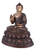 White Whale Brass Buddha Statue Murti for Home Decor Entrance Office Table Living Room Meditation Luck Gift Feng Shui Home Décor