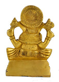 Whitewhale Ganesh Sitting On Chair Showpiece - 13.5 cm (Brass, Gold)