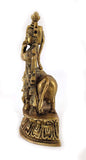 White Whale Lord Krishna With Cow Brass Statue Religious Strength God Sculpture Idol