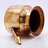 White Whale Pure Copper Ramjhara Prayer Kalash Neti Lota Traditional Hindu Pooja Item Pot