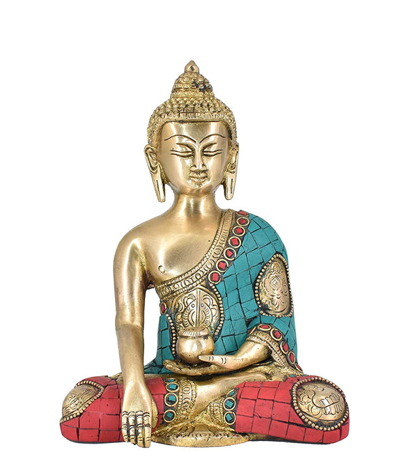 White Whale Brass Buddha Statue Astmangal Buddhism Idol feng Shui Home Decorative Showpiece