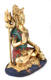 White Whale Brass Lord Shiva Statue Idol Home Decor Figurine