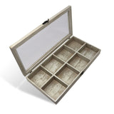 Whitewhale Tea Box Storage Natural Tea Chest Tea Bag Holder with Glass Window