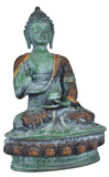 White Whale Brass Buddha Statue Murti for Home Decor Entrance Office Table Living Room Meditation Luck Gift Feng Shui Home Décor