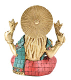 White Whale Brass Goddess Lakshmi Religious Idol Figurine Hindu God Sculpture
