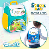 White Whale ATM Piggy Bank Money Saving Bank for Real Money Cash Coin School Bag Musical Money Safe for Kids Piggy Savings Bank with Finger Print Sensor (Pack of 1) Multicolor