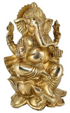 Whitewhale Brass Decor India Mangalkari Ganesha Statue (9 inches