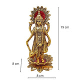 White Whale Gold Plated Narayan/Vishnu Standing on Lotus Metal Statue for Pooja, Decoretive Showpiece for Home,Office,Krishna Idol murti Good Luck for Home,Religious Gift Article..