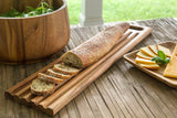 White Whale Wooden Sweep Off Baguette Board Bread Toast Slicer Bagel Slicer Cutter Mold