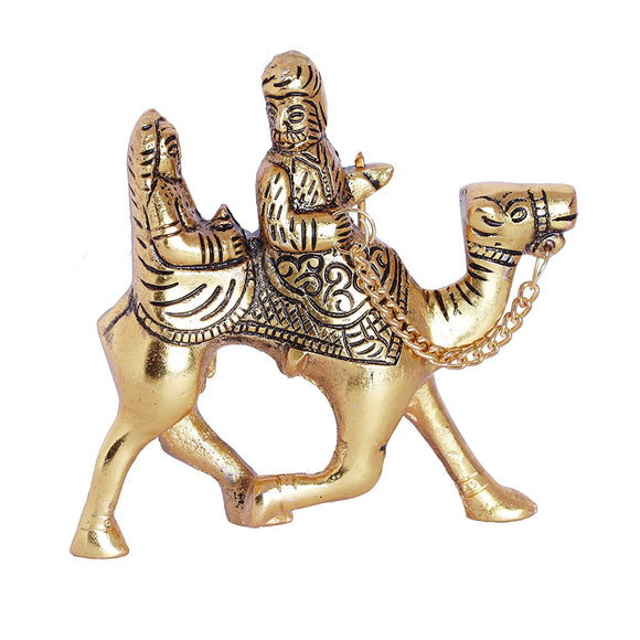 White Whale Rajasthani Couple Cultural Statue Sitting on Camel for Home Decoration showpiece Idol Dhola Maru - Romantic Couple of Rajasthan