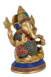 White Whale Lord Ganesh Murti Ganesha Idol Ganpati Bhagwan Brass Statue for Home Decoration Showpiece