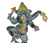 Whitewhale Lord Dancing Ganesha Brass Statue Religious Strength God Sculpture Idol