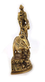 White Whale Lord Krishna With Cow Brass Statue Religious Strength God Sculpture Idol