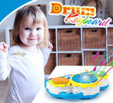 White Whale Toys Drum Keyboard Musical Piano with Flashing Lights Animal Sounds and Songs Battery Operated Toys for Kids (Multi Color) Pack of 1