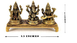White Whale Laxmi Ganesh Saraswati Brass Statue Religious Strength Sculpture Idol