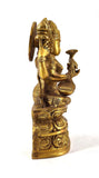 White Whale Maa Saraswati Brass Statue Religious Goddess Sculpture Idol