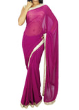 Whitewhale Bollywood Plain Georgette Saree Traditional Party/Wedding Wear