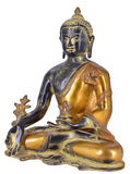 White Whale Brass Buddha Statue Murti for Home Decor Entrance Office Table Living Room Meditation Luck Gift Feng Shui Home Décor