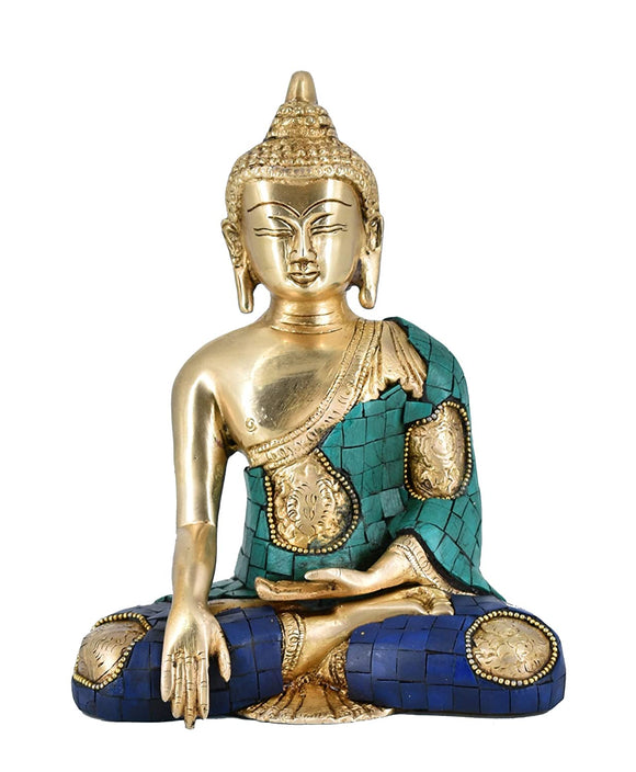 White Whale Brass Buddha Statue Astmangal Buddhism Idol feng Shui Home Decorative Showpiece