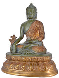 White Whale Brass Buddha Statue Murti for Home Decor Entrance Office Table Living Room Meditation Luck Gift Feng Shui Home Décor