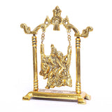 White Whale Radha Krishna on Swing jhula Metal Statue Gold Plated Decor Your Home,Office & Radha Krishna Murti,Showpiece Figurines,Religious Idol Gift Article.