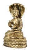 White Whale Brass Buddha in Blessing Posture Buddhism Idol feng Shui Home Decorative Showpiece