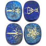 White Whale 4 pcs Engraved Tarot Symbol Palm Stones Reiki Balancing