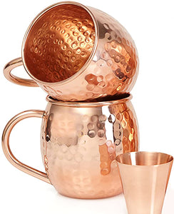 White Whale Handmade 100% Pure copper hammered Moscow Mule mugs