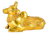 White Whale Brass Shiva Nandi Statue | Murti for Home Decoration | Office Décor